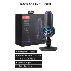 RGB gaming condenser microphone - cardioid - with stand - USBMicrophones