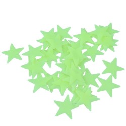 Glow-in-the-dark stars - wall / ceiling stickers - 3cm - 50 piecesDecoration