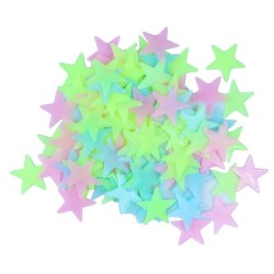 Glow-in-the-dark stars - wall / ceiling stickers - 3cm - 50 piecesDecoration