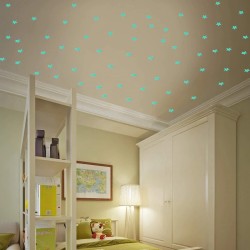 Glow-in-the-dark stars - wall / ceiling stickers - 3cm - 50 piecesDecoration