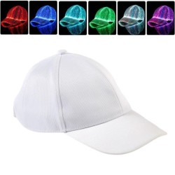 Baseball cap - fiber optic - LED - USB - whiteHats & Caps