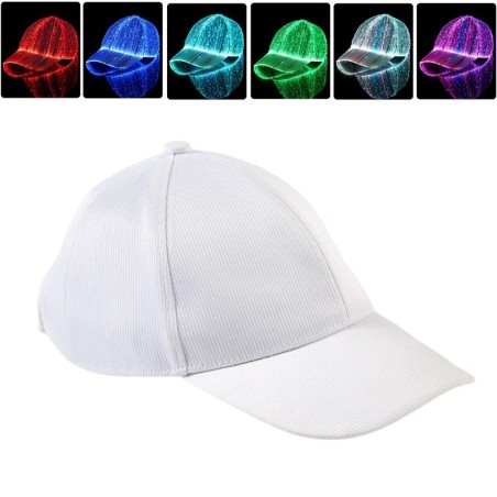 Baseball cap - fiber optic - LED - USB - whiteHats & Caps