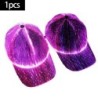 Baseball cap - fiber optic - 7 colors LED - USB - blackHats & Caps