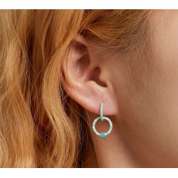 Turquoise double ring earrings - 925 sterling silverEarrings