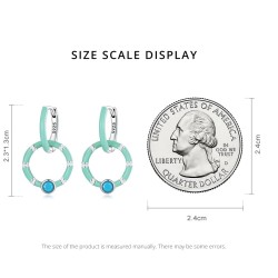 Turquoise double ring earrings - 925 sterling silverEarrings