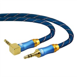 35mm jack AUX audio cable - male to male - 90 degree - right angleCables