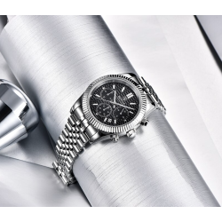 BENYAR - elegant Quartz watch - chronograph - waterproof - stainless steel - blackWatches