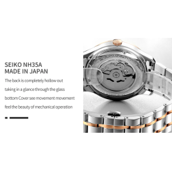 CADISEN - mechanical automatic watch - waterproof - stainless steel - goldWatches