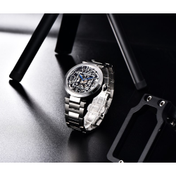BENYAR - automatic mechanical watch - hollow-out design - stainless steel - whiteWatches