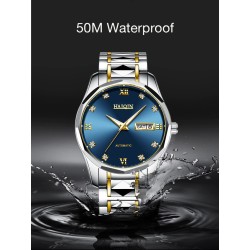 HAIQIN - mechanical automatic watch - stainless steel - gold / whiteWatches