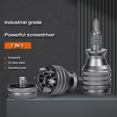 7 in 1 - mini titanium screwdriver - magnetic - S2 alloy steel drill bitScrewdrivers