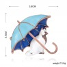 Cat with an umbrella - enamel broochBrooches
