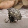 Cat with an umbrella - enamel broochBrooches