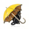 Cat with an umbrella - enamel broochBrooches