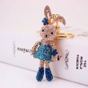 Crystal long-ears rabbit / flowers - keychainKeyrings