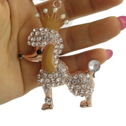 Crystal dog with crown - keychainKeyrings
