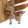 Crystal dog with crown - keychainKeyrings