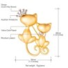 Double cat with crown - broochBrooches