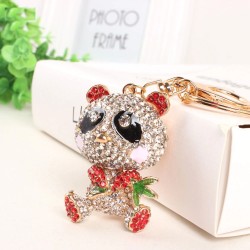 Red crystal Panda - keychainKeyrings