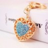 Hollow-out heart with crystals - keychainKeyrings