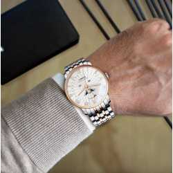 LOBINNI - luxury Quartz watch - moon phase - waterproof - stainless steel - gold / whiteWatches