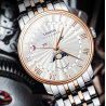 LOBINNI - luxury Quartz watch - moon phase - waterproof - stainless steel - gold / whiteWatches