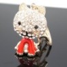 Crystal cat - red enamel - keychainKeyrings