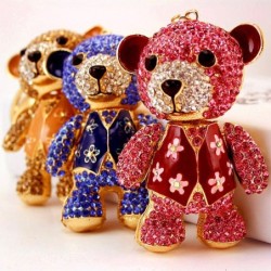 Crystal / diamond bear - keychainKeyrings