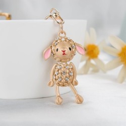 Gold sheep - with crystals - keychainKeyrings