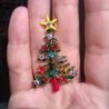 Christmas tree - with star / crystals - broochBrooches