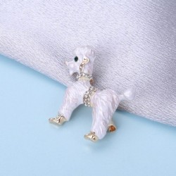 Curly hair dog - with crystals - broochBrooches