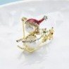 Skiing snowman - crystals / pearl - broochBrooches