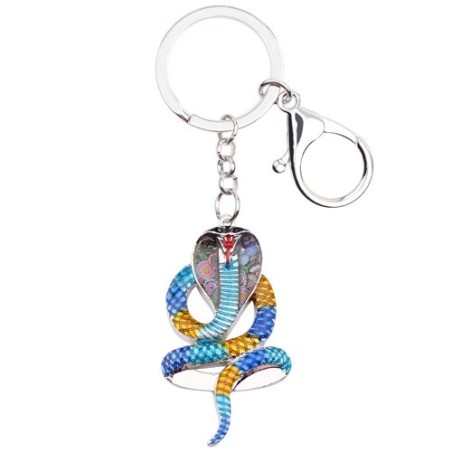 Enamel cobra snake - metal keychainKeyrings