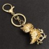 Golden crystal owl - green leaves - keychainKeyrings