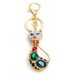 Crystal long-tail cat - keychainKeyrings