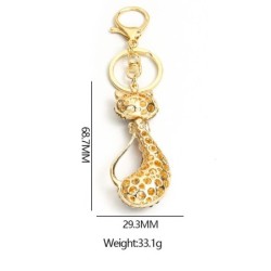 Crystal long-tail cat - keychainKeyrings