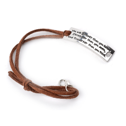 Leather bracelet - inspirational messages - unisexBracelets