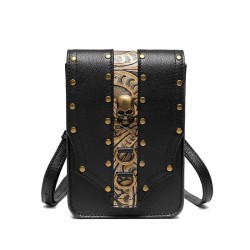 Small leather shoulder bag - punk style - skull / rivetsBags