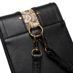 Small leather shoulder bag - punk style - skull / rivetsBags