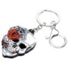 Halloween skull with roses - acrylic keychainKeyrings