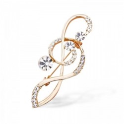Crystal musical note / pearls - broochBrooches
