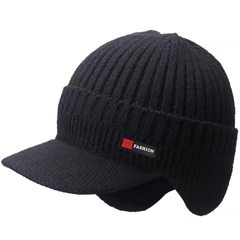 Warm winter knitted hat - with visor / ears protectionHats & Caps