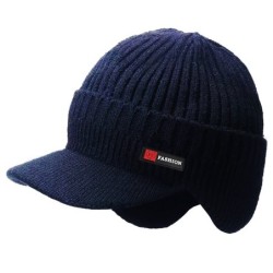 Warm winter knitted hat - with visor / ears protectionHats & Caps