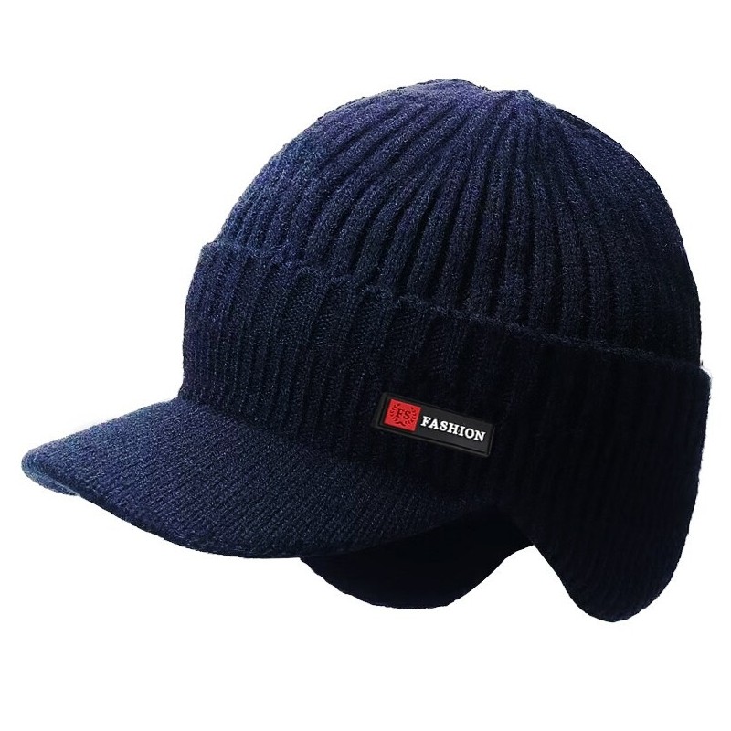 Warm winter knitted hat - with visor / ears protectionHats & Caps