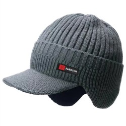 Warm winter knitted hat - with visor / ears protectionHats & Caps