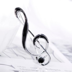 Musical note brooch - black enamelBrooches