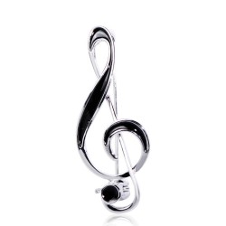 Musical note brooch - black enamelBrooches