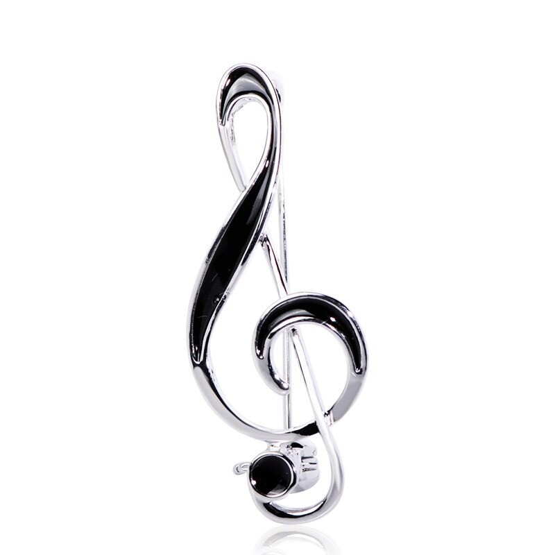Musical note brooch - black enamelBrooches