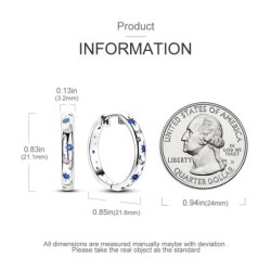 Round earrings - crystal stars / moon - 925 sterling silverEarrings