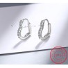 Elegant heart shaped earrings - with zircon - 925 sterling silverEarrings
